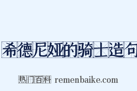 希德尼娅的骑士造句是什么意思的图片